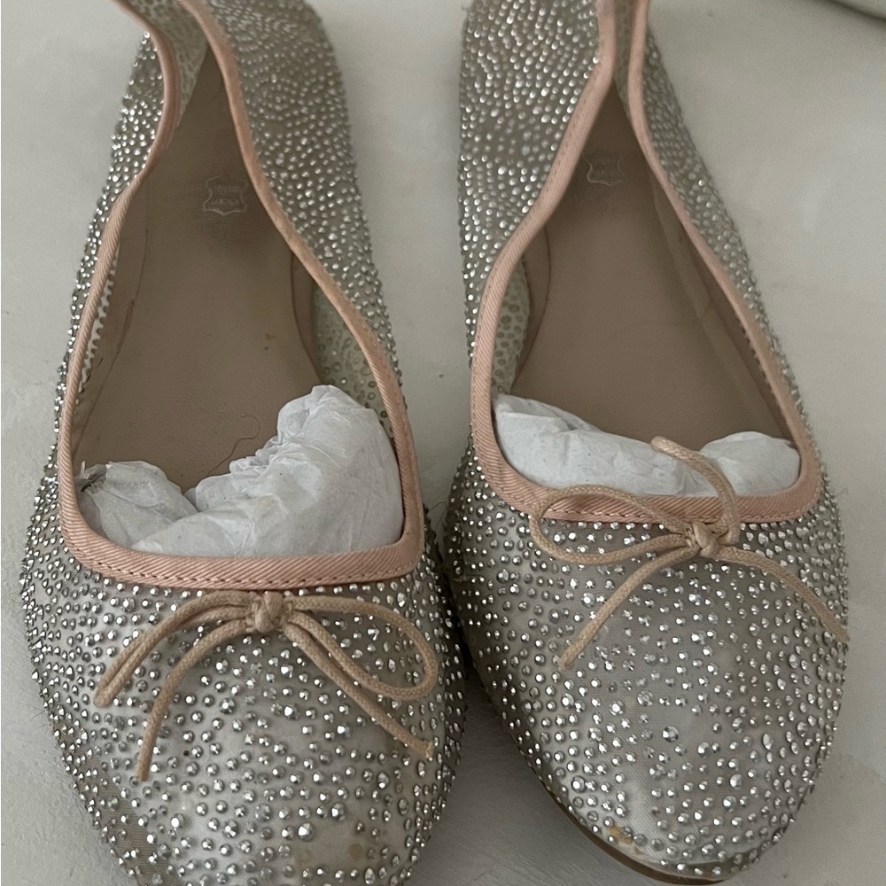 Aldo Silver and Pink Sparkly Flats